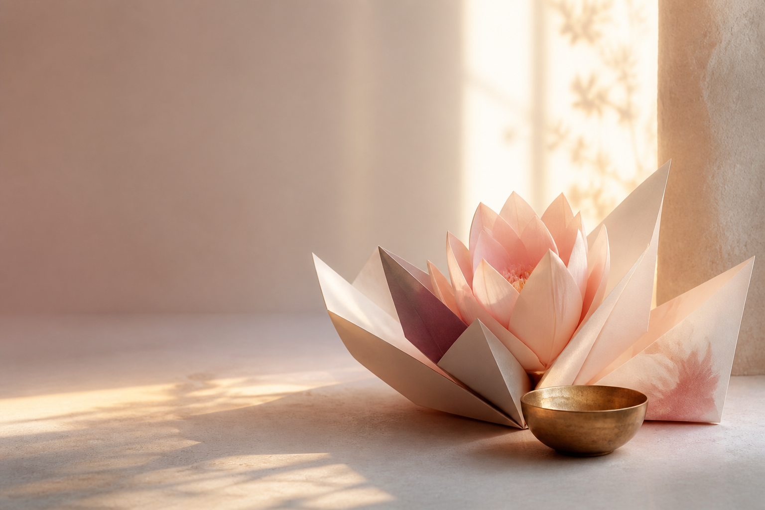 Soft golden light surrounding a lotus